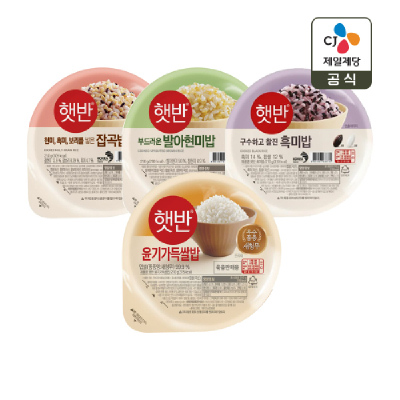 CJ 햇반 윤기가득쌀밥 210g 30개 + 발아현미밥 210g 6개