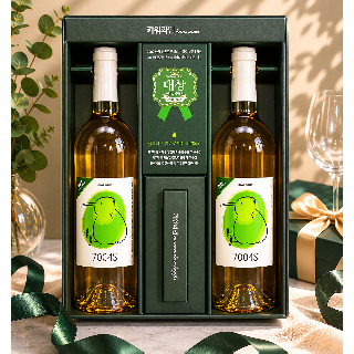 새콤달콤 프리미엄 키위와인[2호]  (750ml*2 + 오프너+쇼핑백)